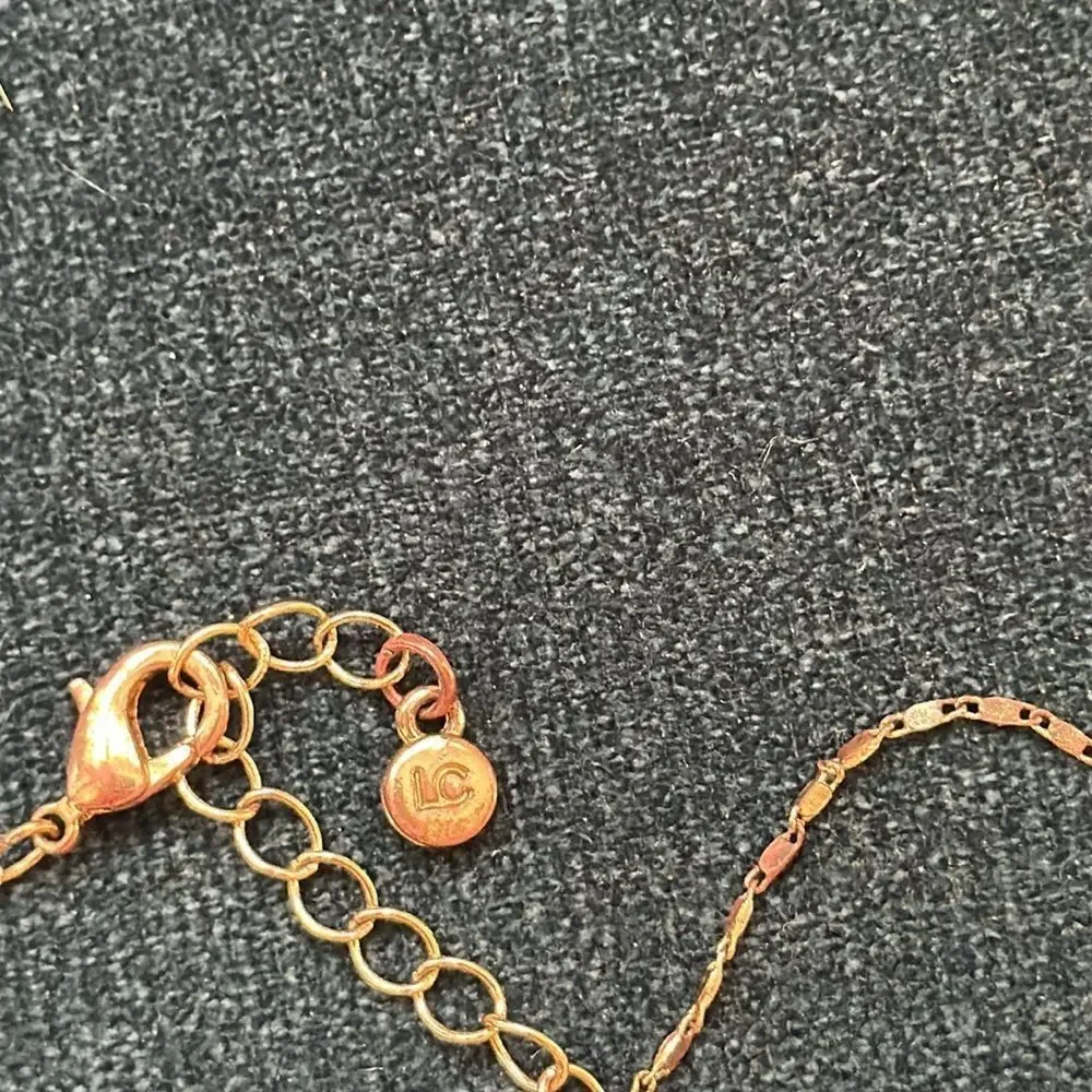 LC Lauren Conrad Long‎ Gold Tone 2 Pendant Necklace
